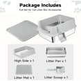 thumbnail image 7 of Stainless Steel Cat Litter Box for Kittens and Medium Cats, Open Top Metal Kitty Small Litter Box with High Sides Lid, Litter Mat, Scoop, No Odor, No Mess, Leak Proof, Easy Clean, 7 of 7