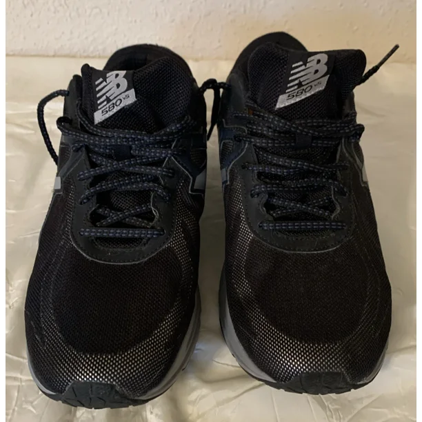 New Balance 580v5 Sz 11 4E Extra Wide Shoes Sneakers Black Silver Men’s