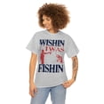thumbnail image 3 of Wishing I was Fishing  Love to fish Unisex Heavy Cotton Tee, 3 of 9