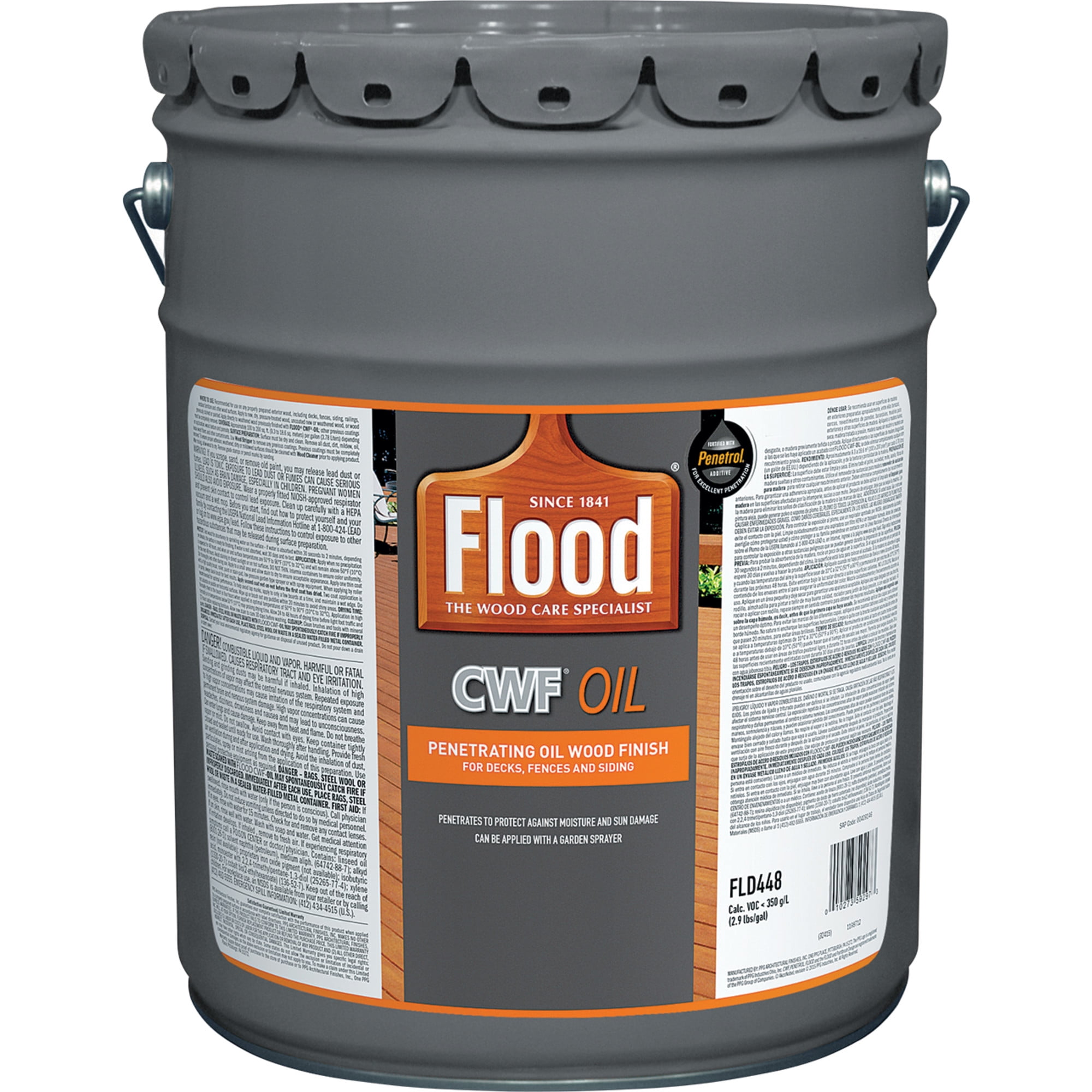 Flood 5 Gallons Cedar CWF Oil Penetrating Exterior Wood Stain