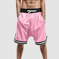 thumbnail image 2 of Caqnni Basketball Shorts for Men Drawstring Casual Summer Quick Dry Sports Workout Shorts with Pockets Sports Gym Basketball Casual Shorts Summer Beach Shorts (S,Pink), 2 of 6