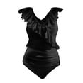 thumbnail image 4 of TODOZO One Piece Swimsuit Women Tummy Control Slimming Cheeky Modest 2025 Trendy Swim Suits for Women 2025 Bathing Suit for Women One Piece Slim Fit Cute Swimsuit with Chest Pad Without Brackets Plea, 4 of 4