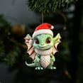 thumbnail image 5 of Beautynvta Christmas Tree Ornament, Cute Acrylic Cartoon Dragon Pendant with Christmas Hat, Christmas Hanging Ornament, Xmas Gift Pendant, Christmas Decorations, 5 of 6