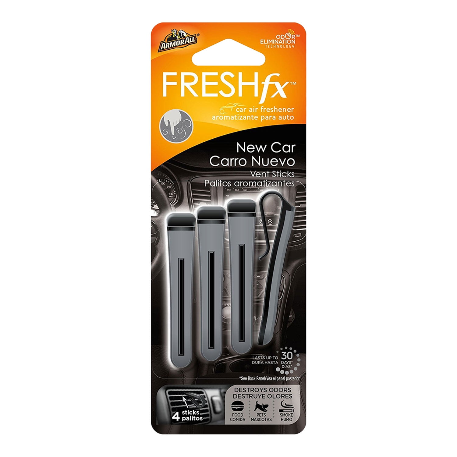 Armor All FRESHfx Car Air Freshener Vent Sticks, 4Sticks in a Pack (New Car)
