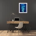 thumbnail image 3 of Fab Funky 20x24 White Modern Wood Framed Museum Art Print Titled - Whale Family Blue on Blue, 3 of 4
