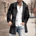 thumbnail image 2 of Rhuody Mens Winter Coats Winter Coat Lapel Long Sleeve Padded Leather Thicken Coat Daily Tops Black L, 2 of 5