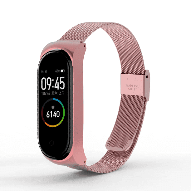 Correa De Acero Inoxidable Unisex S / M / L 226 mm / 22.6 cm / 8.9 in Para Smart Watch Xiaomi Compatible Con Mi Band 6 / 5 / 4 / 3 En Distintoss Colores Flexible / Ajustable / Confort / Resistente.