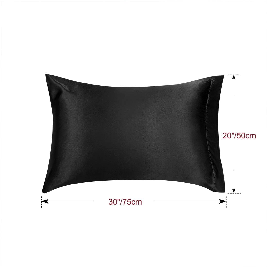 Unique Bargains 4 Pack Satin Pillowcases with Envelope Black Standard