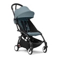 thumbnail image 1 of Silla de paseo Stokke YOYO3 de 6 meses con estructura negra y cojín color aguamarina, 1 of 9