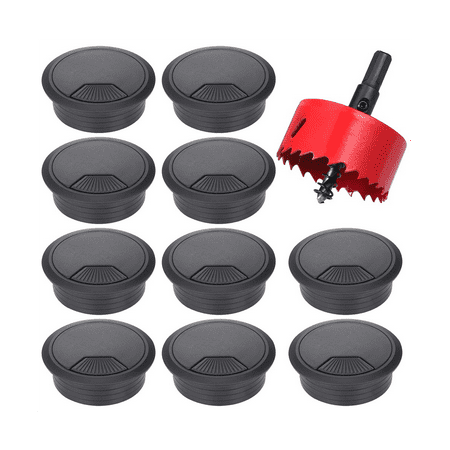 

10 Pcs 60MM Desk Cable Wire Grommet with Round Cord Cable Hole Cover Wire Organizer and Office Table