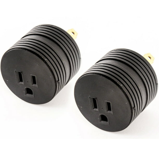 2 RV Electrical Adapter 30 Amp Male to 15 a Female Plug Round Grip