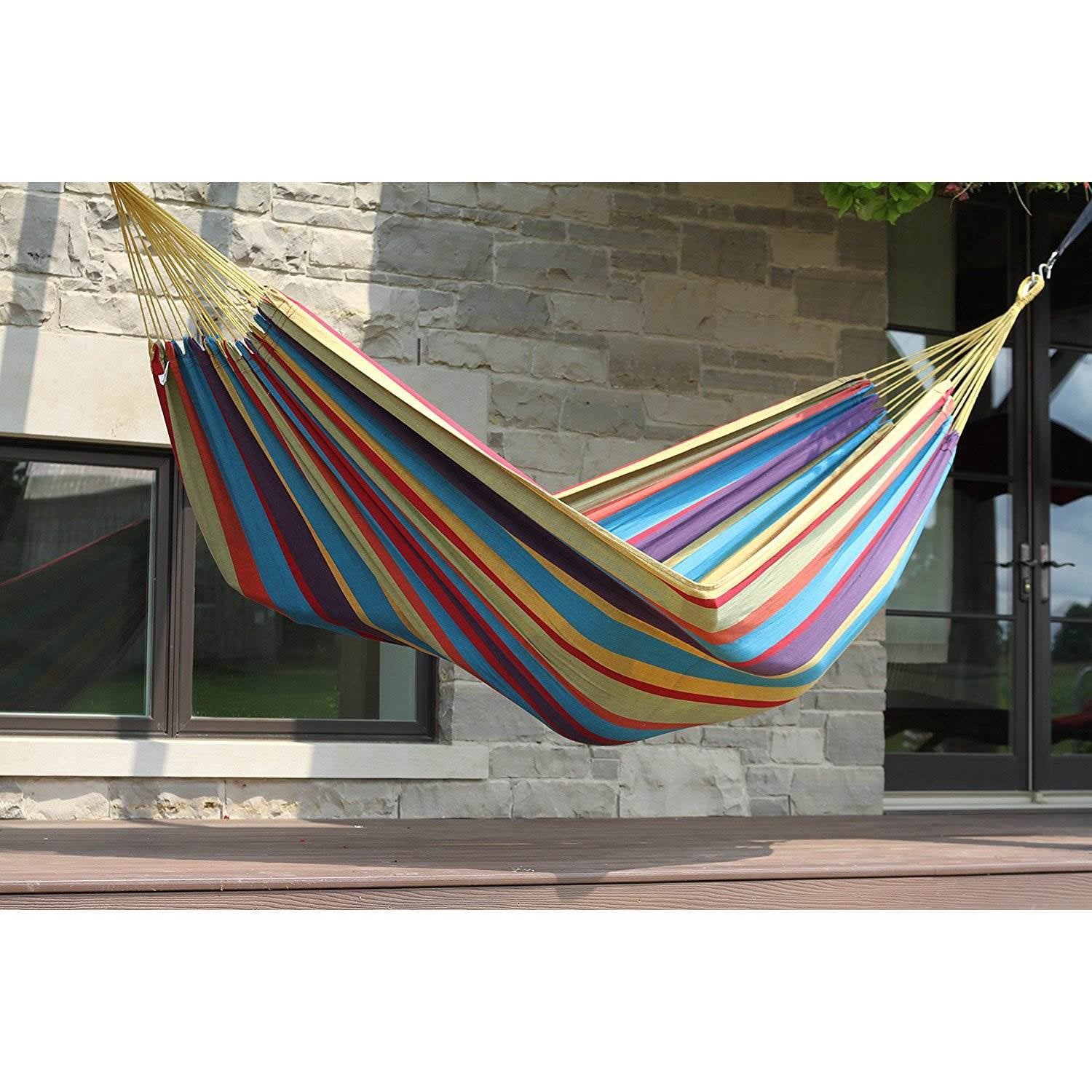Vivere Brazilian Style Single Cotton Hammock in Tropical