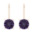 thumbnail image 3 of Clara Pucci 1Ct Alexandrite Round Cut VVS1 Lever Back Drop Dangle 14k Solid hypoallergenic Gold Designer Earrings For June, 3 of 7