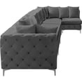 thumbnail image 6 of Meridian Furniture Tremblay Grey Velvet Modular Sectional, 6 of 20
