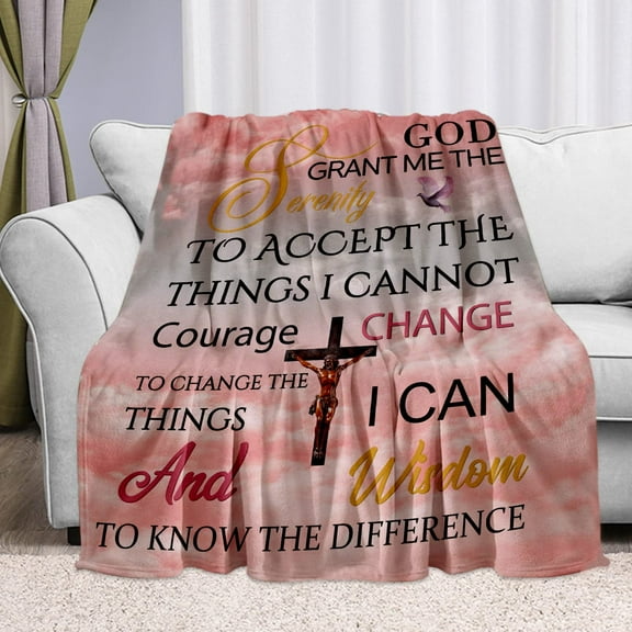 LHSHID Christian Gift for Women Religious Gift Throw Blanket Healing Thoughts Soft Prayer Caring Lightweight Inspirational Bible Verse Inch Throw Blanket Get Well Soon Men& Women Gifts 30x40in