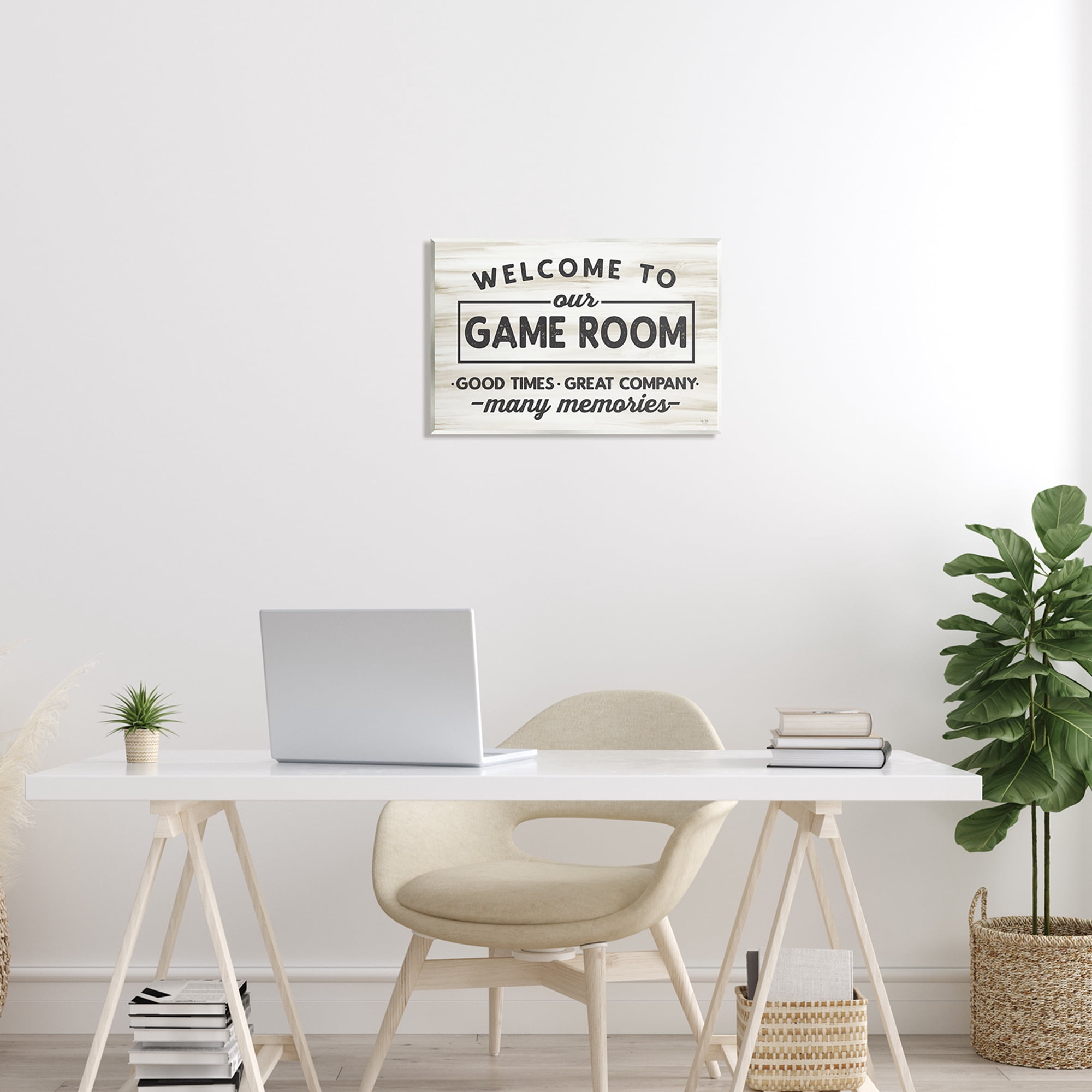 Stupell Industries Welcome To Game Room Beauty & Fashion Painting Unframed Art Print Wall Art, 19 x 13
