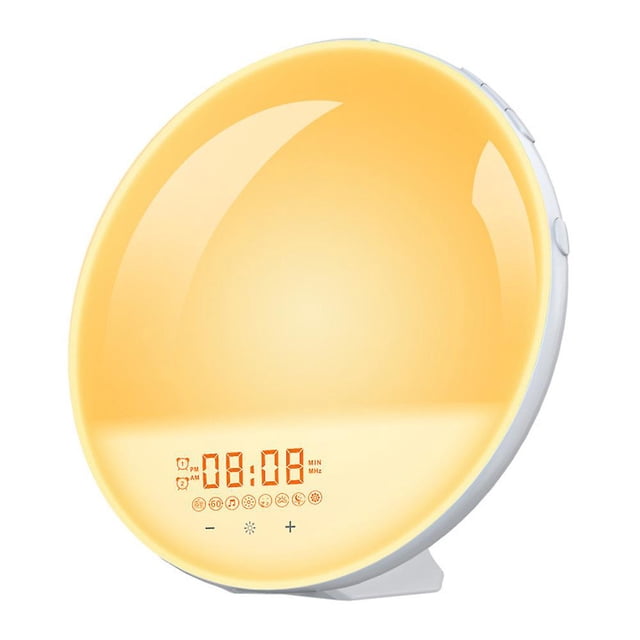 El despertador con luz de despertador Natural simula el amanecer y el atardecer para ayudar a dormir, luz nocturna Led de ambiente colorido