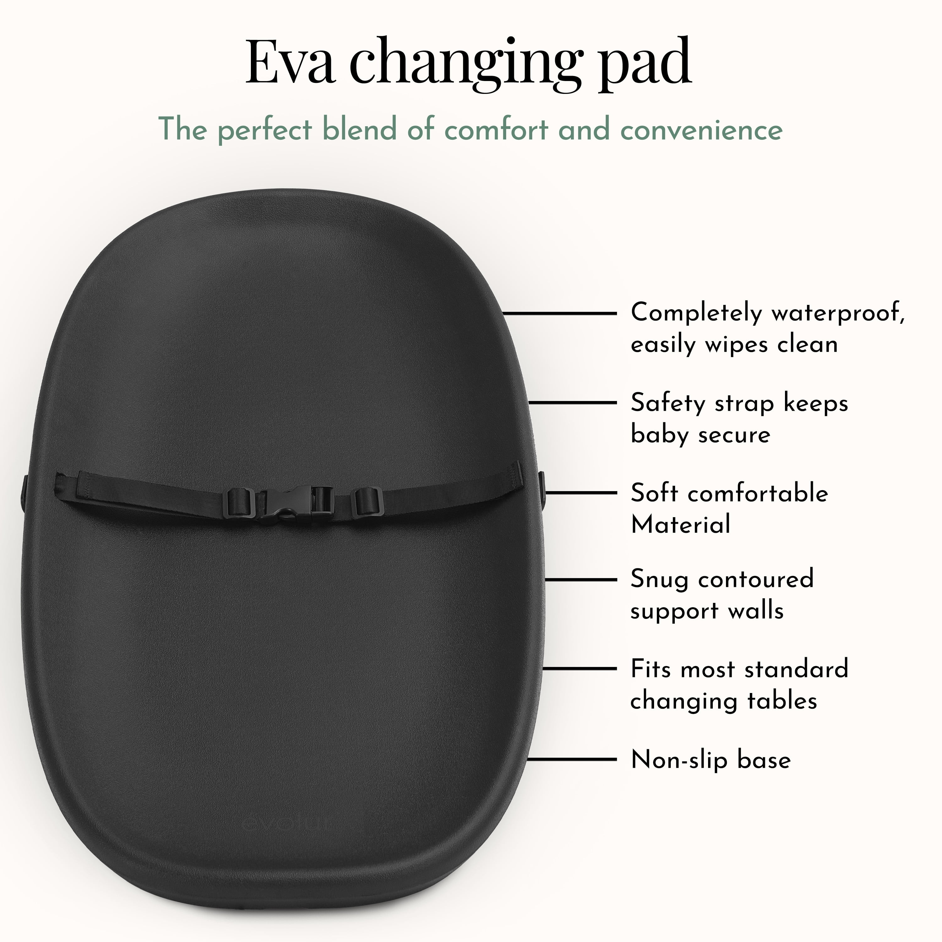 Evolur Eva Changing Pad, Black