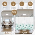 thumbnail image 5 of Teal Spring Floral Window Privacy Film, Summer Botanical Watercolor Vintage Static Cling UV Sun Blocking Heat Control Window Tint, Non-Adhesive One Way Windows Privacy Cover 17.7''x78.7'', 5 of 7
