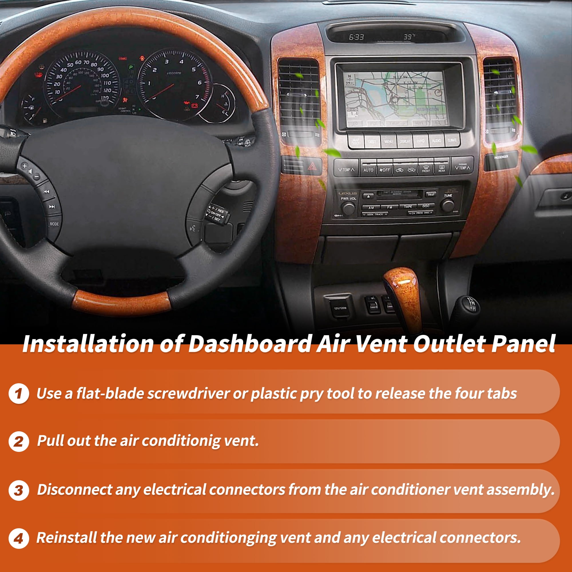 Unique Bargains 5547460040 Dashboard Air Vent Outlet Panel W/ Grille for Toyota