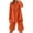 Orange, variant on Busydd Plus Size Lounge Sets for Women Trendy Solid Color 2 Piece Sets for Women Summer Long Sleeve Button V Neck Blouses and Shorts Travel Casual Outfits for Women L