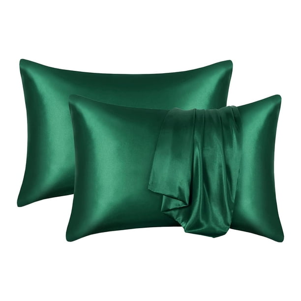 Cubiertas de Almohada de Otoño 2 Piezas de Fundas de Almohada de Seda Simuladas, Fundas de Almohada Cómodas para Camas, Fundas de Almohada para el Cuidado Del Cabello Tiran Fundas de Almohada
