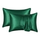 thumbnail image 2 of Funda de almohada de satén, imitación seda, cómoda y elegante, textura satinada, hipoalergénica, lavable a máquina, 100% poliéster, para dormitorio, suave y lujosa.,Wsvlmg, 2 of 9