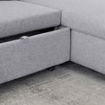 thumbnail image 5 of L-Shaped Combo Sofa Bed, Reversible Sleeper Combo Sofa with Pullout Bed, Storage and Cup Holders, Modern Upholstered Couch Set for Living Room, Office, Apartment, 5 of 8