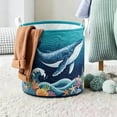 thumbnail image 7 of 3D Quilted Laundry Hamper, Large Fabric Storage Basket with Deer Fox Bear Design, Soft Collapsible Clothes Bin with Handles for Bedroom Home Organization, 7 of 7