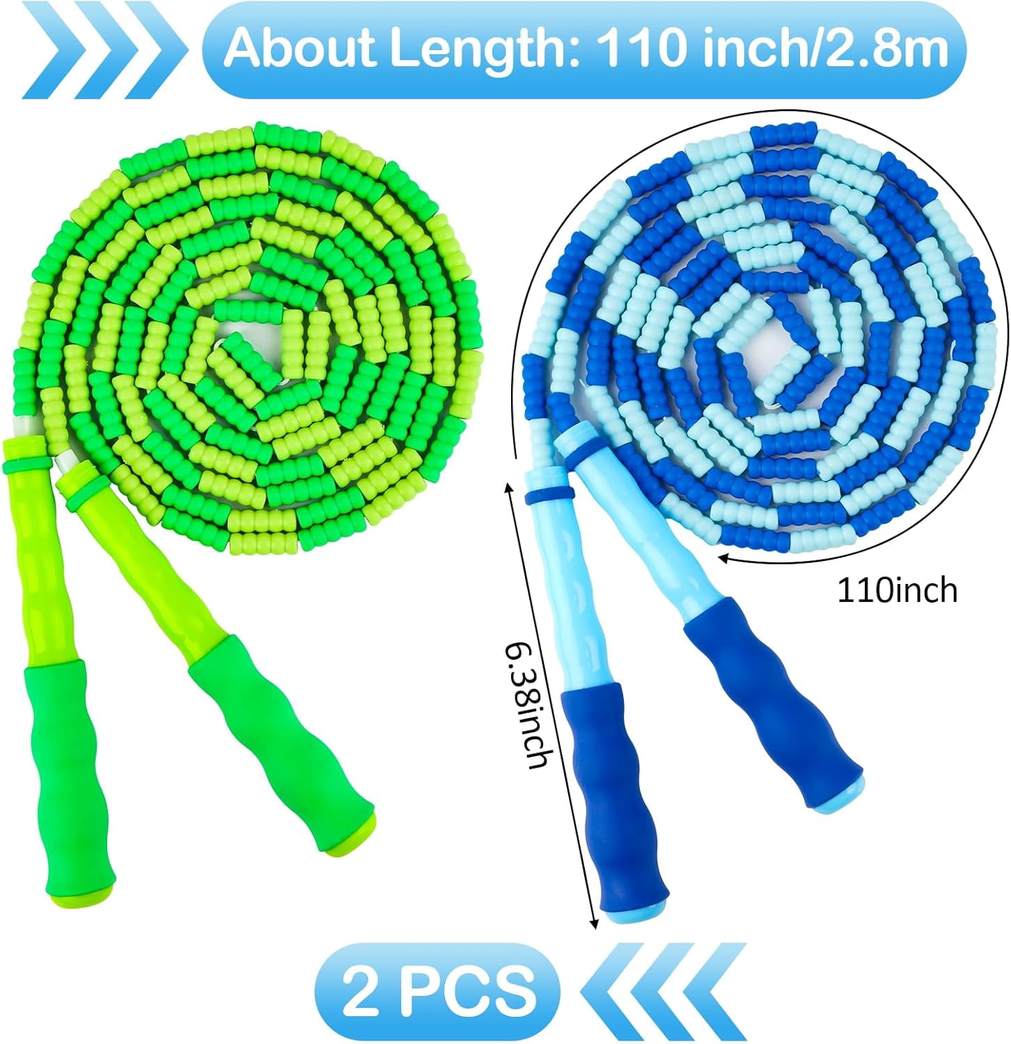 Adjustable Jump Ropes Segmented Soft Beaded Skipping Rope