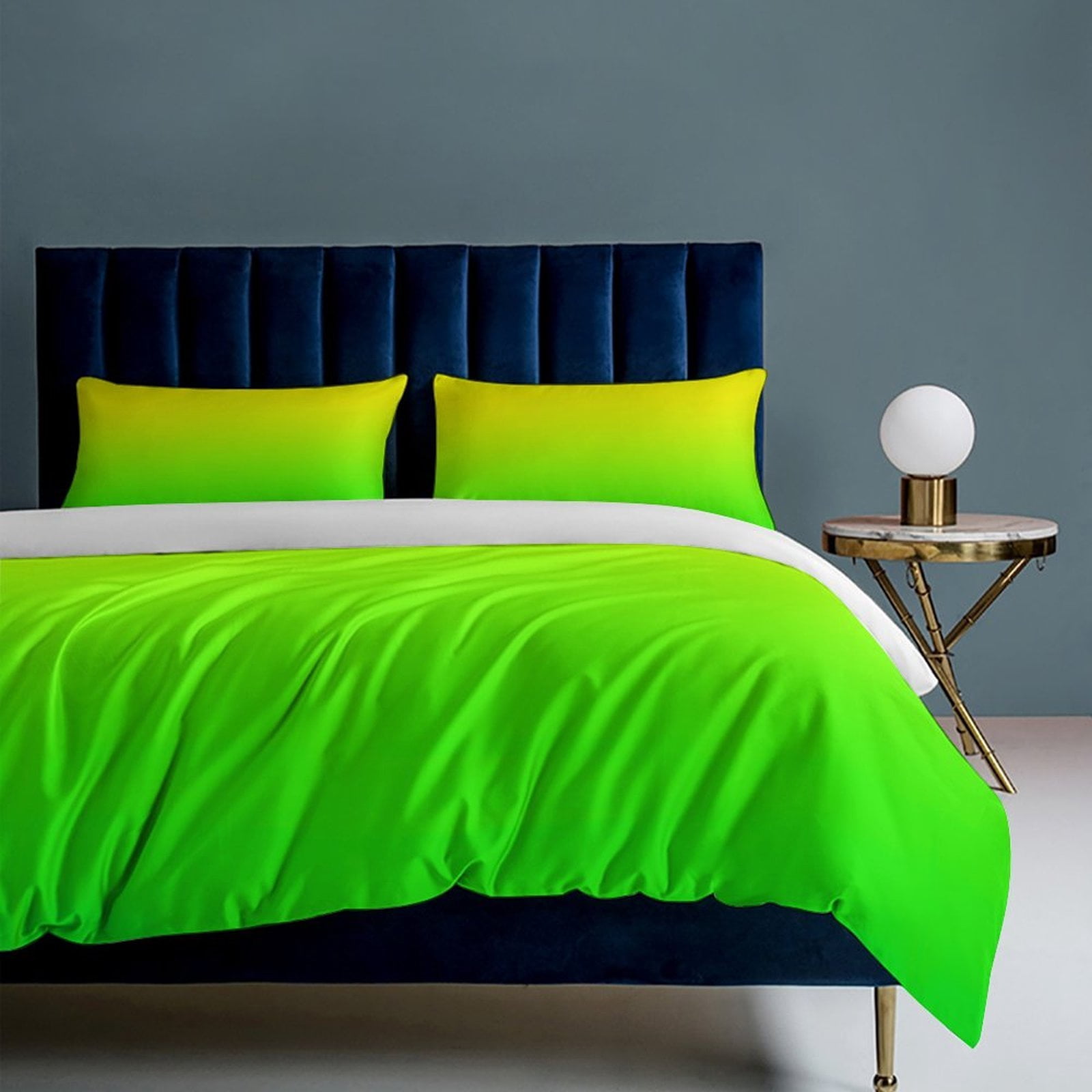 Yellow Green Gradient Set Duvet Cover Bedding Set Duvet Cover Polyester Quilt Cover for Full Size