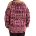 thumbnail image 4 of RALPH LAUREN Womens Maroon Printed Long Sleeve Scoop Neck Top Size: L, 4 of 4