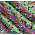 thumbnail image 3 of Soimoi Green Cotton Poplin Fabric Tropical Leaves & Wild Animal Printed Fabric 1 Yard 42 Inch Wide, 3 of 7