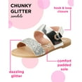thumbnail image 3 of bebe Girls Metallic Sandals with Chunky Glitter Strap (Little Kid/Big Kid), 3 of 6