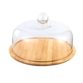 thumbnail image 1 of Bandeja de Servicio Redonda Vintage, de Campana, Tabla de Queso de Bambú, Soporte de Almacenamiento para Pasteles, Decoración , L Sunnimix Puesto de pasteles, 1 of 8