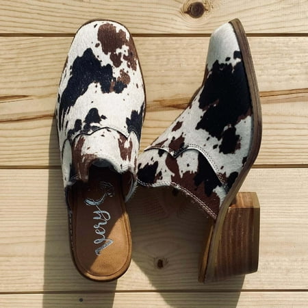 

Very G Crown Black Brown White Cow Bootie
