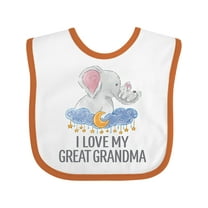Inktastic I Love My Great Grandma Cute Elephants in Night Sky Boys or Girls Baby Bib