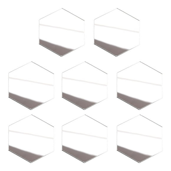 8pcs Freely Combined Mini Hexagonal Mirror Models Mini House Mirror Decors