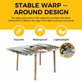 thumbnail image 4 of Grey Christmas Snowman Table Cloths for 3 Foot Rectangle Tables, Xmas Tree Snowflake Botanical Patio Waterproof Elastic Fitted Tablecloths, Washable Rectangular Table Cover for Camping, 4 of 8