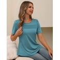 thumbnail image 6 of a.Jesdani Womens Blouses Short Sleeve Tunic Tops Pleated Casual Summer Shirts m-3x, 6 of 7