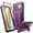Purple, variant on FITO For Google Pixel 8 Case, Rubber Shockproof Full-Body Phone Case with Kickstand (Black)