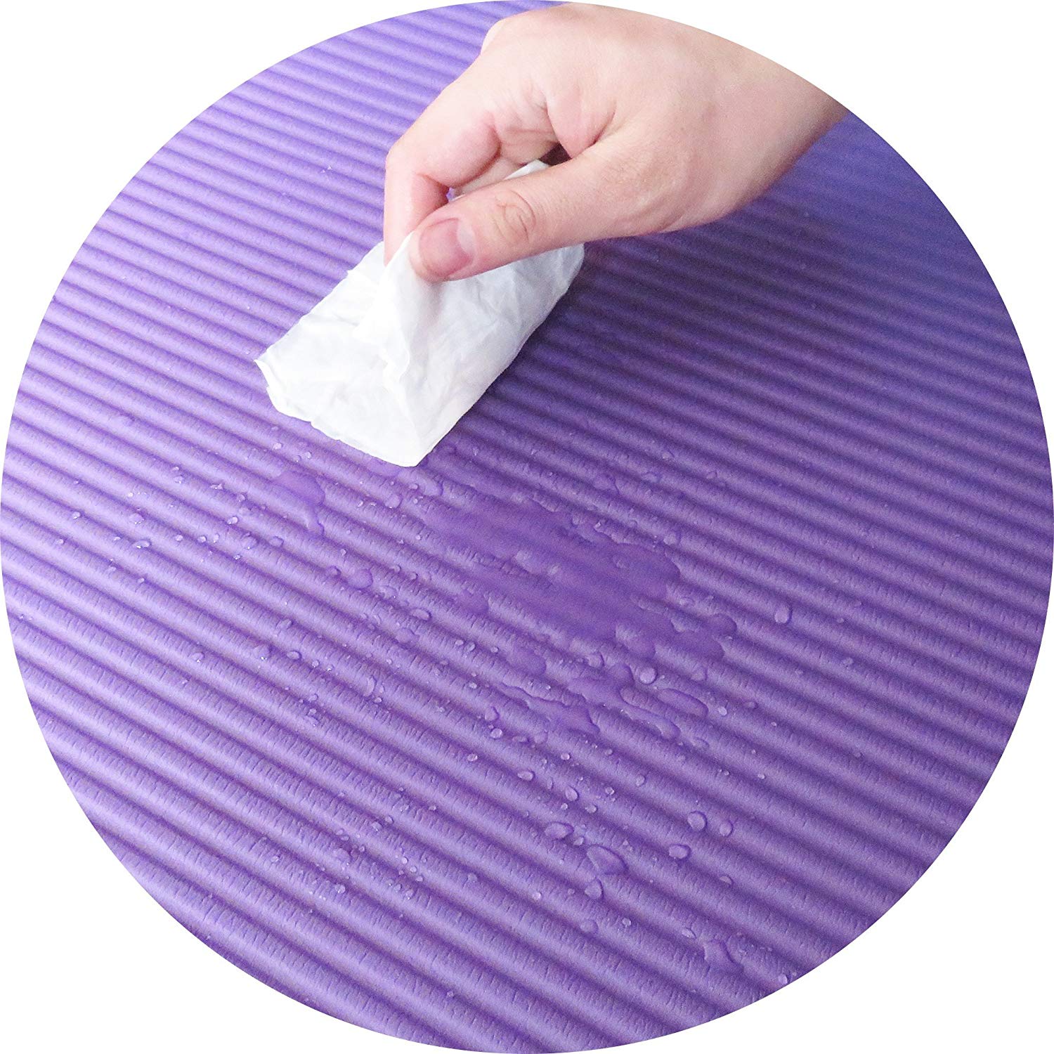 BalanceFrom All-Purpose 1/2 In. High Density Foam Exercise Yoga Mat Anti-Tear with Carrying Strap, Purple - image 4 of 5