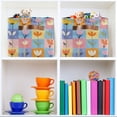 thumbnail image 6 of Yayeee Canvas Storage Basket with Handles for Shelves Fabric Bins Closet Organizer, Blue Flowers, 6 of 8