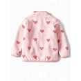 thumbnail image 4 of WIBACKER 1-6T Toddler Girls Polar Fleece Warm Jacket Baby Girls Spring Fall Zip-up Lightweight Long Sleeve Coat for Kids - Pink Love Heart, 4 of 7