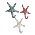 thumbnail image 2 of Zeckos Red Blue Teal Cast Iron Starfish Decorative Wall Hooks Set of 3, 2 of 5