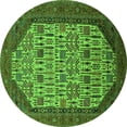 thumbnail image 1 of Ahgly Company Indoor Round Oriental Green Industrial Area Rugs, 5' Round, 1 of 4