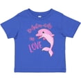 thumbnail image 3 of Inktastic Dolphin-itely in Love Cute Pink Dolphin Boys or Girls Toddler T-Shirt, 3 of 5