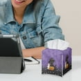 thumbnail image 6 of FUIALDOLG Leather Tissue Box Cover Black Cat Pumpkin, Modern Square Tissue Box Holder for Halloween Decorative, Ideal for Bathrooms/Office/Car/Nightstand/Dining Table, 5.1"X5.1"X5.5", 6 of 7