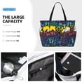 thumbnail image 2 of Wukai Magical Mushrooms and Flowers Print Zipper Bag,large Beach Tote Bag,Waterproof Sandproof Bag,Grocery and Picnic Tote Travel Bag, 2 of 5