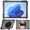 thumbnail image 2 of XYX Case for 10.5 inch Microsoft Surface Go 4/Surface Go 3/Surface Go 2, 360 Rotating Heavy Duty Shockproof Cover with Kickstand and Hand Strap (Dark Brown), 2 of 7
